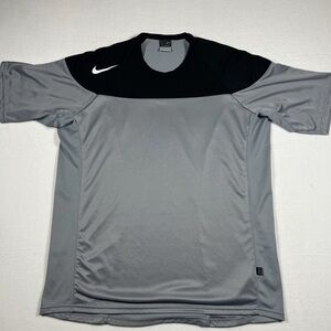 Vintage 2005 Nike Sphere Andre Agassi Tennis Shirt Grey & Black Men Size L